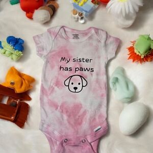 Cute Pink Dog Onesie with Paw Print